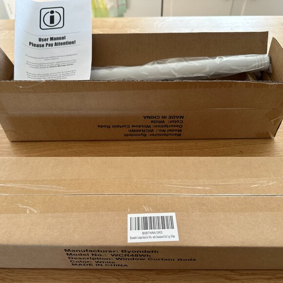 Pair of curtain rods - white, 1" x 16-48" - Picture 4 of 5